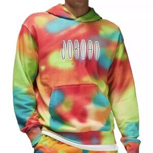 Nike Air Jordan Flight MVP Pullover Hoodie Tie Dye Jumpman Multicolor